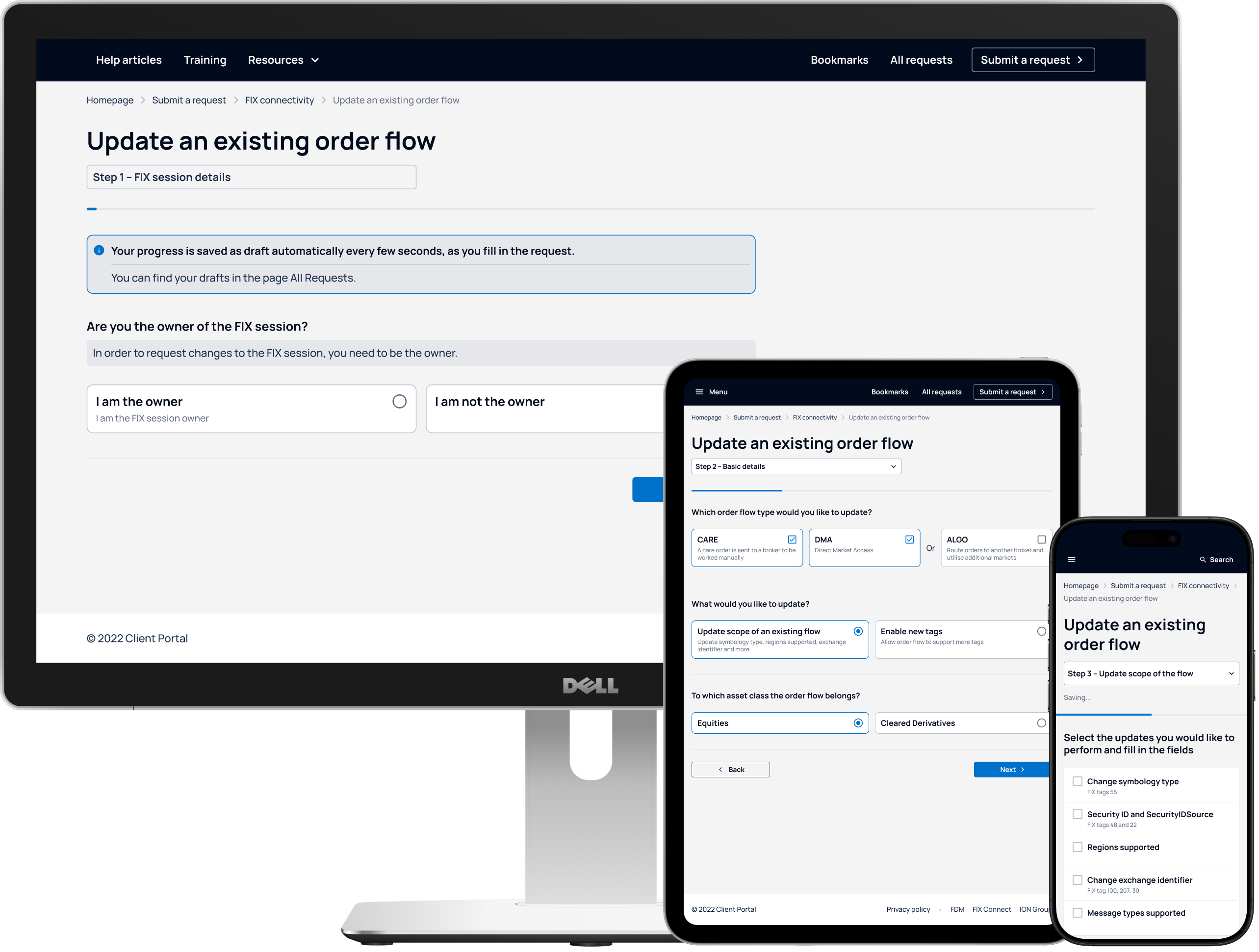 Client Portal after the redesign.