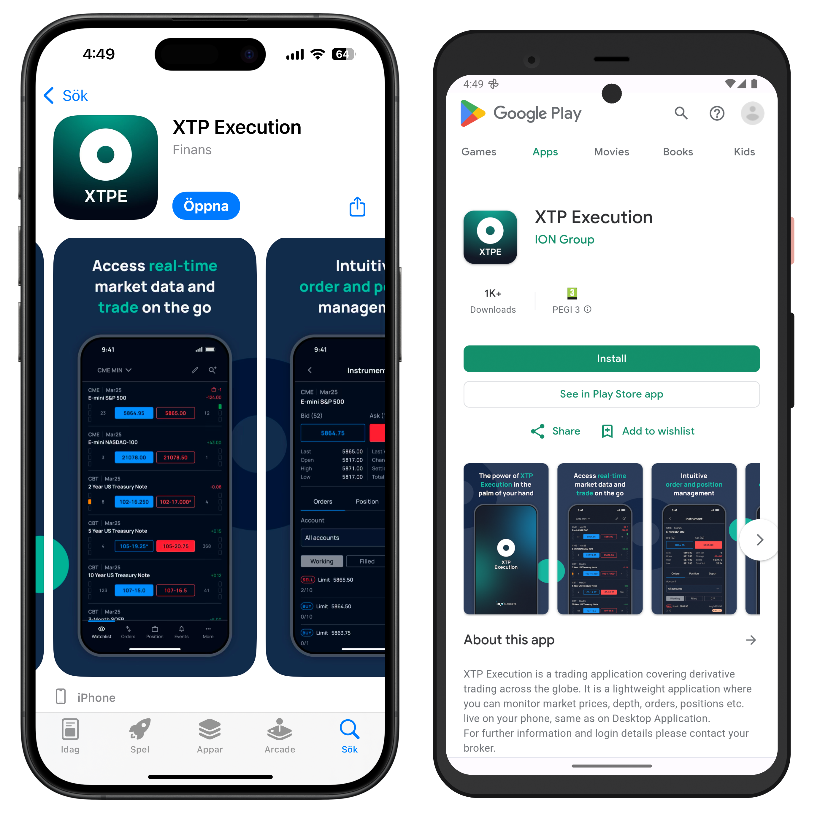 App store and Play store preview