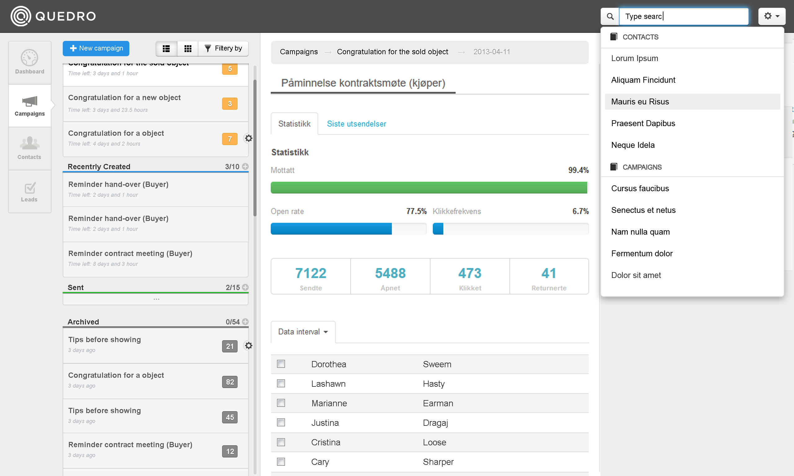 CRM photoshop mock-up.