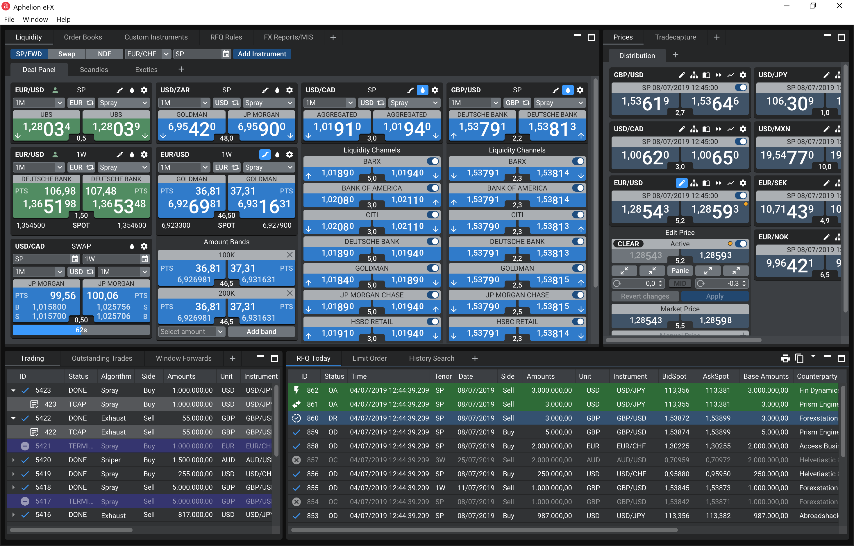 FX platform in Dark Theme.