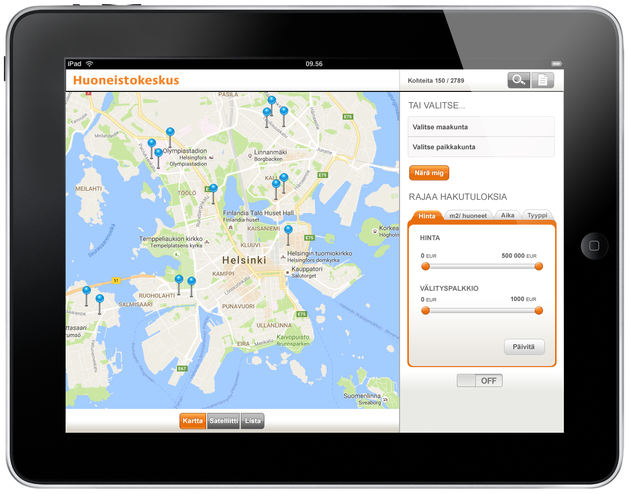 Huoneistokeskus’s iPad app.